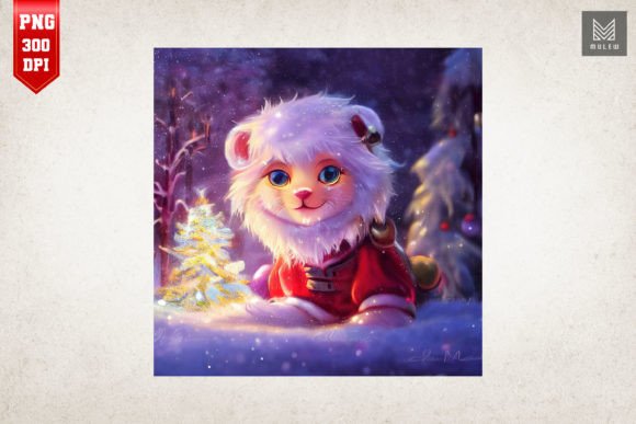 Download Cute Winter White Lion Christmas - Premium Bundle