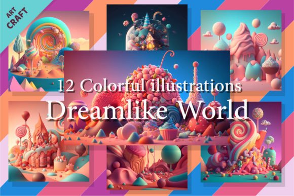Download Cartoon Dreamlike World. Illustration. - Illustration Collection