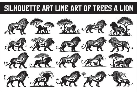 Download Lion Silhouette Vector Illustration, - Illustration Collection