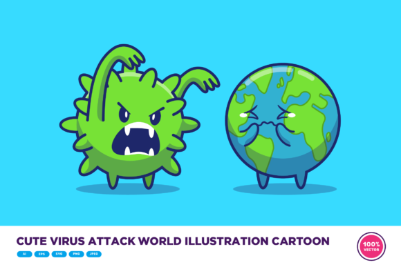 Download Cute Virus Attack World Illustration - Illustration Collection