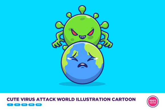 Download Cute Virus Attack World Illustration - Illustration Collection